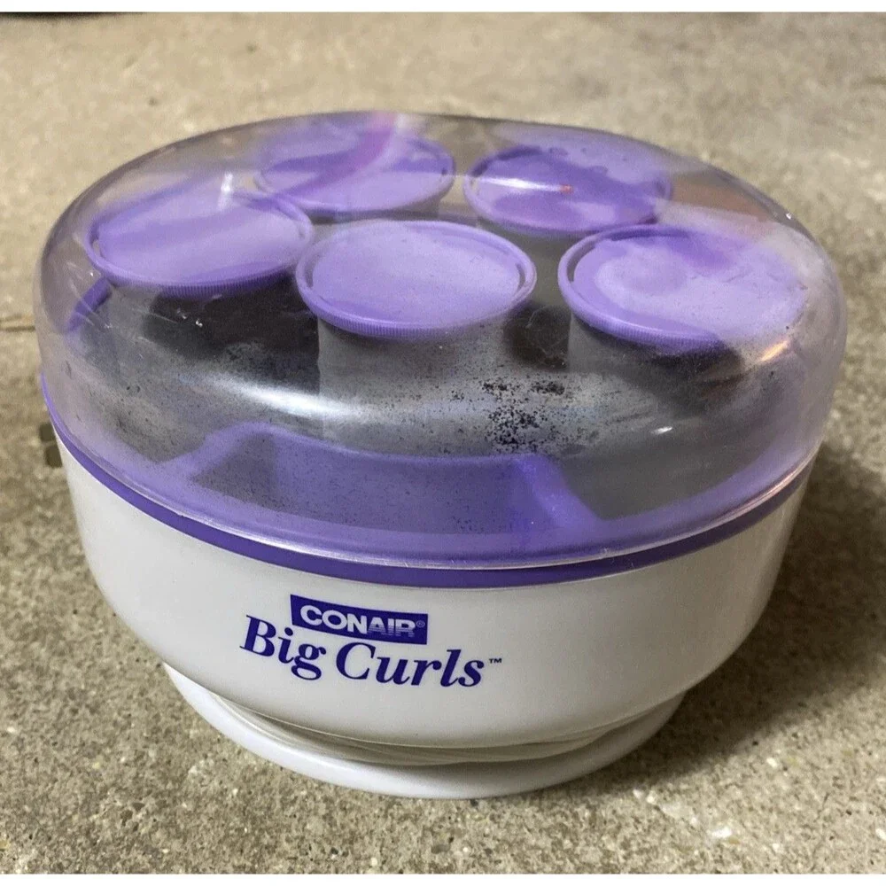 Conair Big Curls Dual Voltage Travel Compact TS6 5 Hot Roller Set Tested